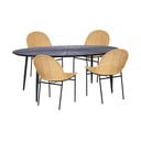4 rotango valgomojo kėdžių Sofia ir juodo stalo Marienlis komplektas - Bonami Essentials