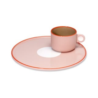 Rožinio molinio puodelio ir lėkštutės rinkinys Remember Greta, 250 ml