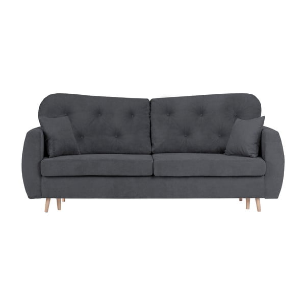 "Mazzini Sofas Orchid" tamsiai pilka trivietė sofa-lova su saugykla