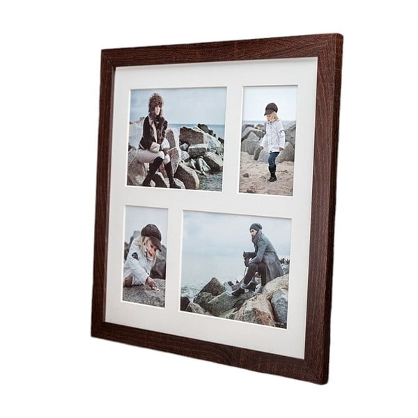 Tamsiai rudas rėmelis 4 nuotraukoms Styler Narvik, 39 x 39 cm