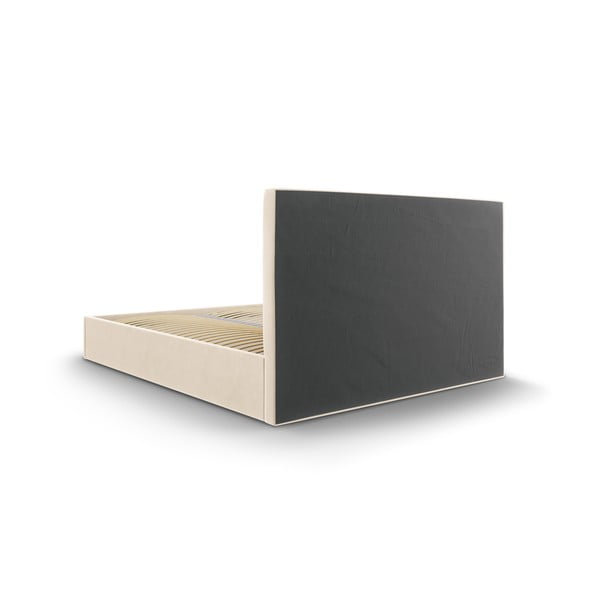 Smėlio spalvos aksominė dvigulė lova Mazzini Beds Juniper, 160 x 200 cm-image-4