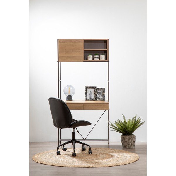 Juodos spalvos iš dirbtinės odos biuro kėdė Clinton – Premier Housewares-image-1