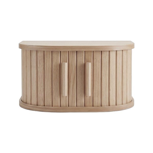 Šviesios natūralios spalvos pakabinamas/su lentynomis naktinis staliukas iš ąžuolo Meta – Unique Furniture-image-1