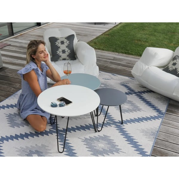 Mėlynos ir kreminės spalvos lauko kilimas NORTHRUGS Malibu, 80 x 250 cm-image-3
