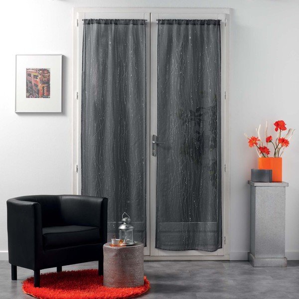 Permatomos užuolaidos antracito spalvos 2 vnt. 70x200 cm Filiane – douceur d'intérieur-image-2