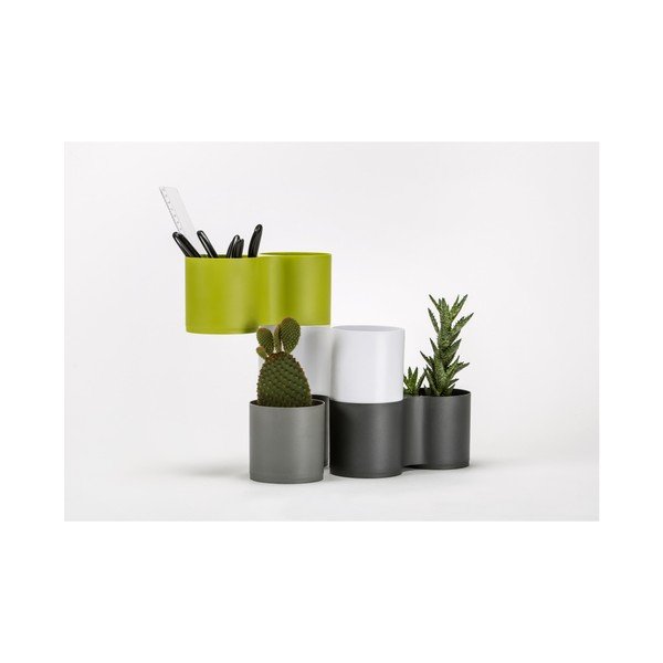 Žalias dvigubas vazonas Plastia Modulo-image-1