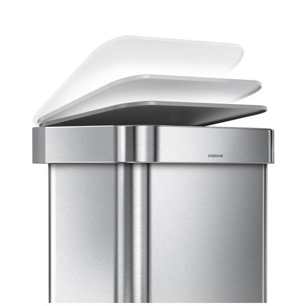 Sidabrinės spalvos iš plieno šiukšliadėžė su pedalu 45 l – simplehuman-image-3