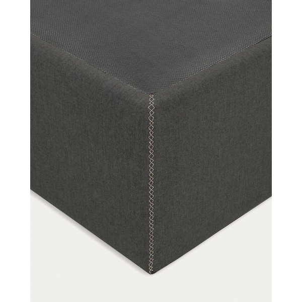 Juodos spalvos viengulė lova audiniu dengta su sandėliavimo vieta 90x190 cm Matters – Kave Home-image-3