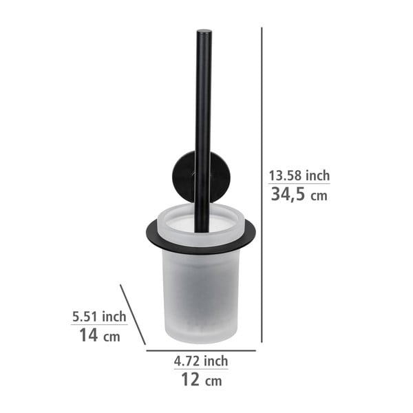 Klijuojamas iš stiklo tualeto šepetys matinės juodos spalvos Bivio – Wenko-image-3