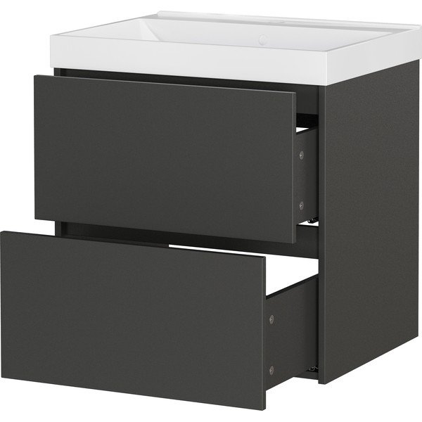 Antracito spalvos matinis pakabinama spintelė po kriaukle 61x65 cm Bodera – Germania-image-4