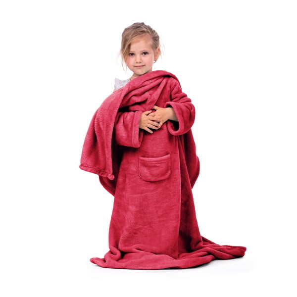 Raudona kūdikių TV antklodė su rankovėmis DecoKing Lazykids-image-2