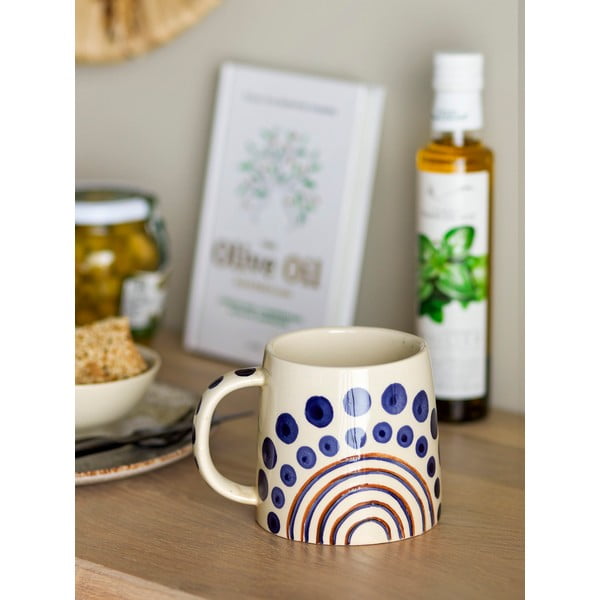 Puodelis tamsiai mėlynos spalvos/smėlio spalvos iš akmens masės 515 ml Shama – Bloomingville-image-1