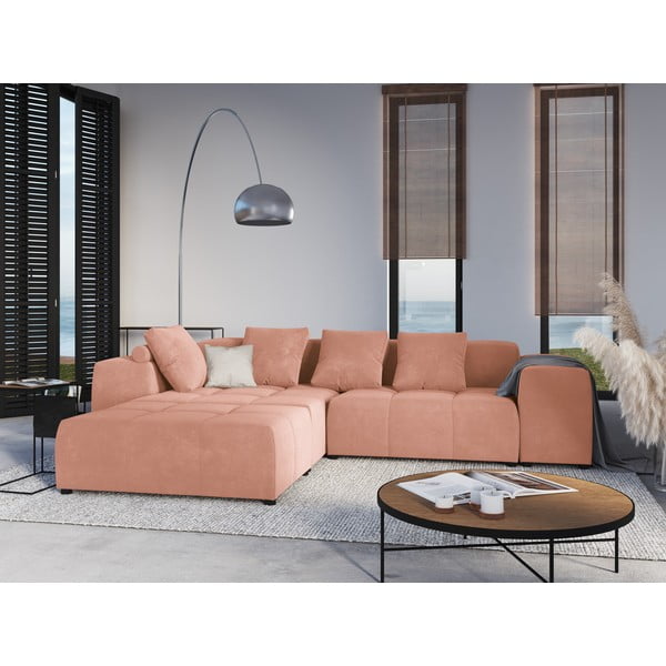 Rausvas aksomo porankis modulinei sofai Rome Velvet - Cosmopolitan Design-image-4