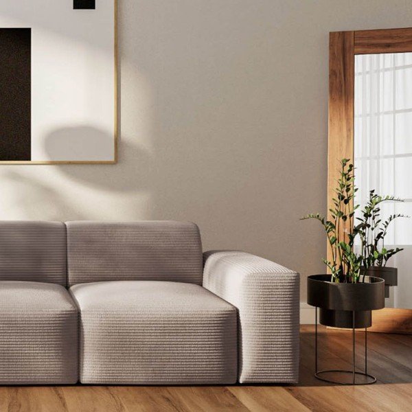 Smėlio spalvos iš kordinio velveto sofa 285 cm Villet – Rodier-image-4