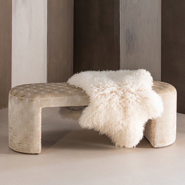 Smėlio spalvos paminkštinto audinio suolas Jacob – WOOOD-image-1