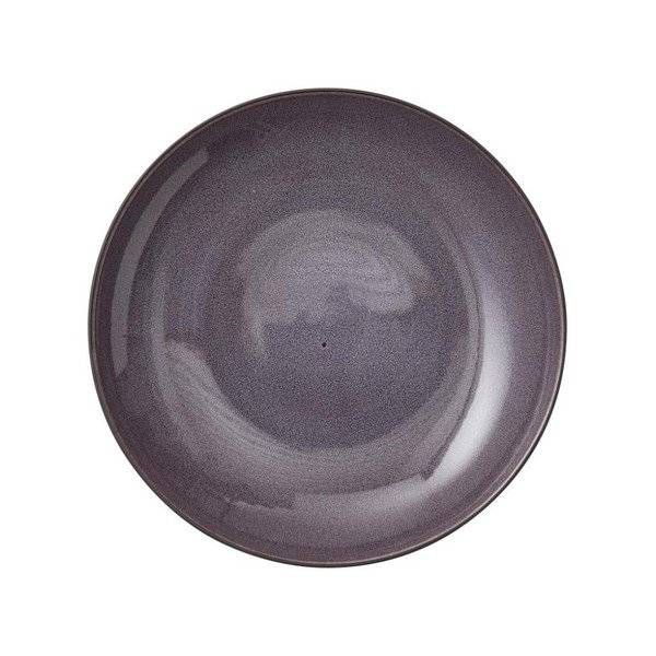 Juodos akmens masės dubuo su violetine "Bitz Mensa" vidine glazūra, 40 cm skersmens-image-3