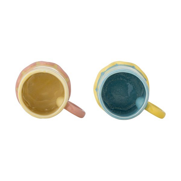 Šviesiai geltonos spalvos/šviesiai mėlynos spalvos iš keramikos puodeliai 2 vnt. 350 ml Polly – Bloomingville-image-2
