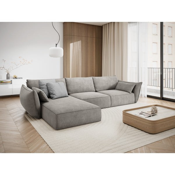 Šviesiai pilka kampinė sofa (kairysis kampas) Vanda - Mazzini Sofas-image-1