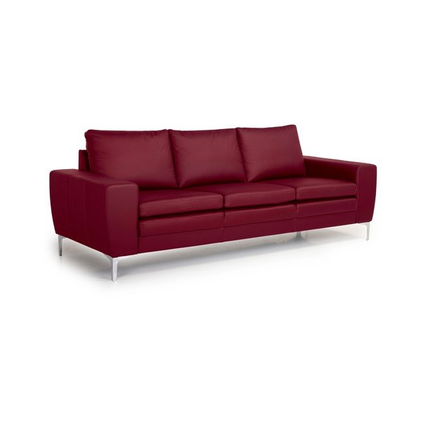 Raudona odinė sofa Scandic Twigo, 227 cm-image-2