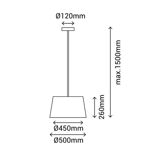 Kabantis šviestuvas pilkos spalvos ø 50 cm su tekstiliniu gaubtu – SULION-image-3
