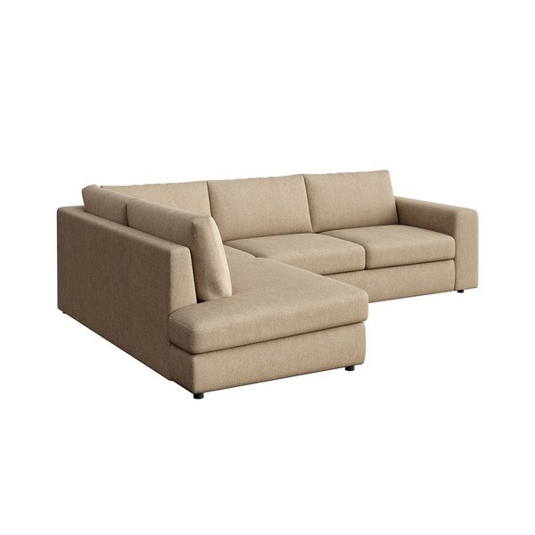 Šviesiai rudos spalvos iš velveto kampinė sofa (su kairiuoju kampu/„L“ formos) Baga – Rodier-image-2