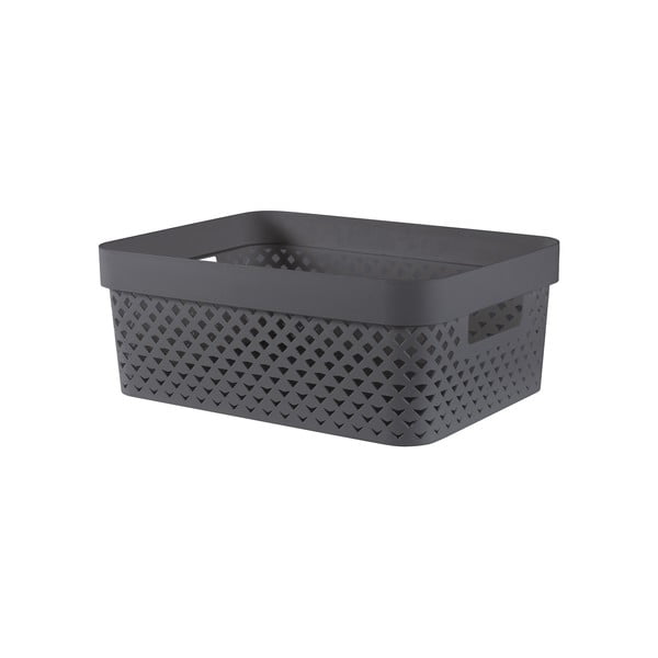 Tamsiai pilkos spalvos iš plastiko daiktadėžė 36x27x14 cm Pure – Curver