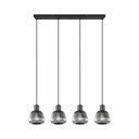 Kabantis šviestuvas juodos spalvos ø 15 cm su stiklo gaubtu Tarifa – Trio