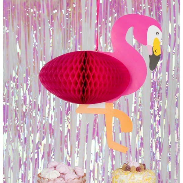 Pakabinama popierinė dekoracija Rex London Flamingo Honeycomb-image-1
