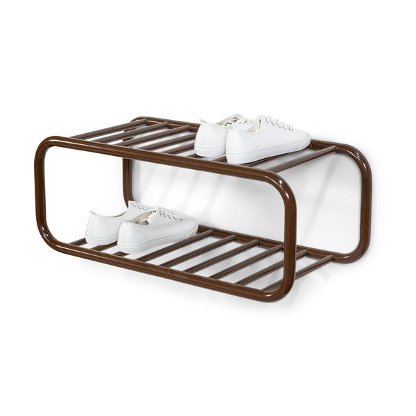 Tamsiai rudos spalvos iš metalo pakabinama spintelė batams 72x28x35 cm Retro – Spinder Design-image-3