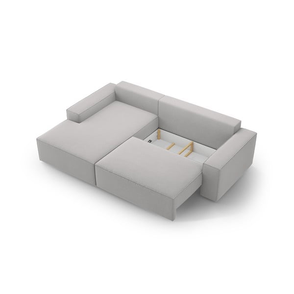 Sulankstoma kampinė sofa šviesiai pilkos spalvos (su kairiuoju kampu) Jodie – Micadoni Home-image-4