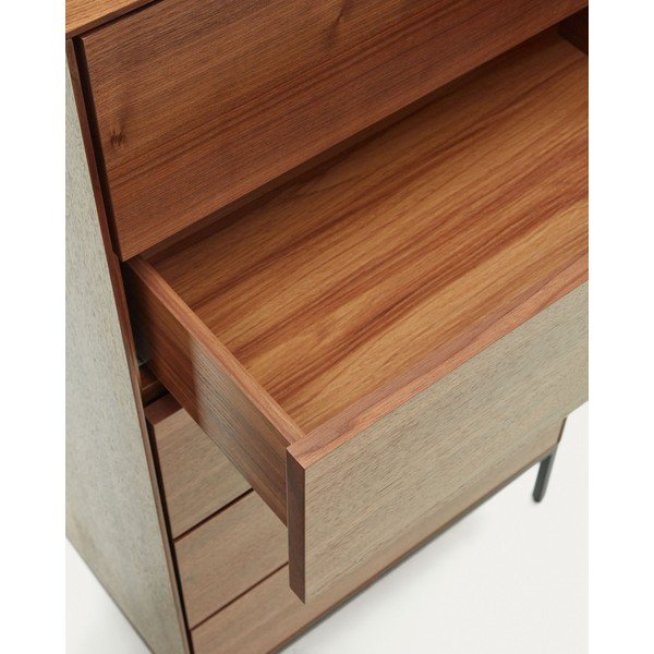 Aukšta šoninė spintelė natūralios spalvos iš riešutmedžio 60x114 cm Vedrana – Kave Home-image-4