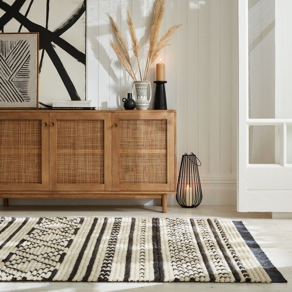 Kilimas juodos ir baltos spalvos 160x230 cm Sabri – Flair Rugs-image-1