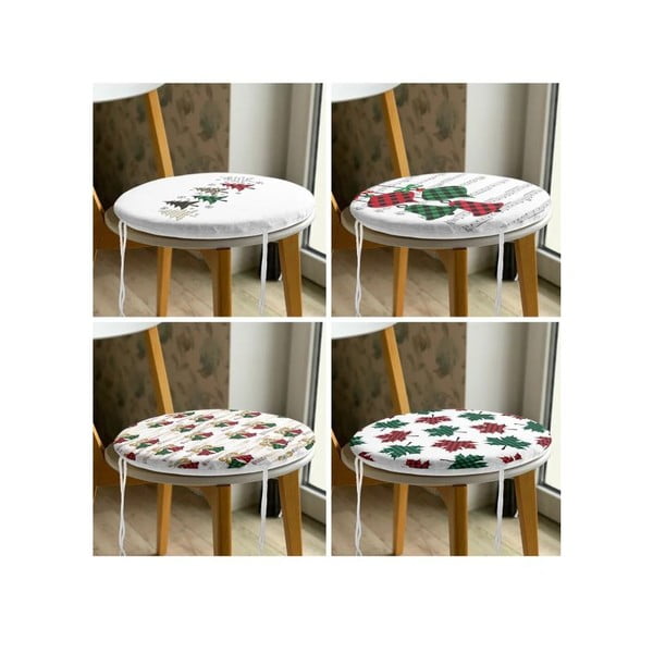 Sėdynės pagalvėlės 4 vnt. su Kalėdų motyvu ø 40 cm Tartan – Mila Home-image-3