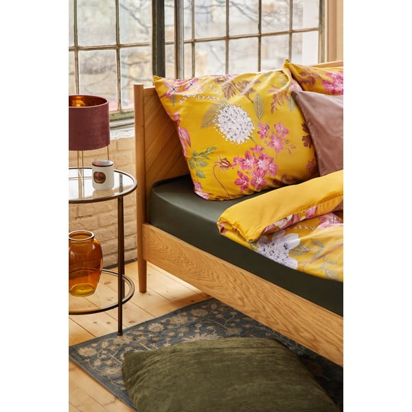 Ochros spalvos vienvietė patalynė iš medvilnės satino Bonami Selection Blossom, 140 x 200 cm-image-1