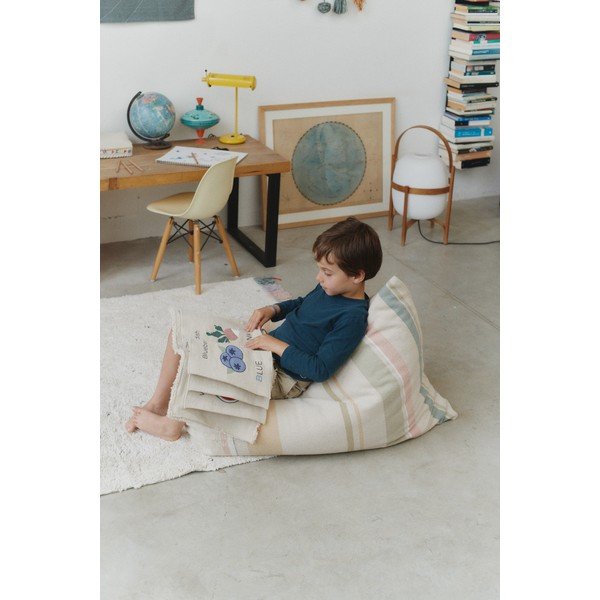 Kreminės spalvos vaikiškas sėdmaišis Cleo Multi Stripe – Lorena Canals-image-2