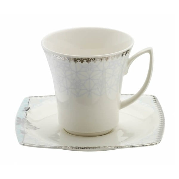 6 porcelianinių puodelių ir lėkščių rinkinys "Kutahya Miko