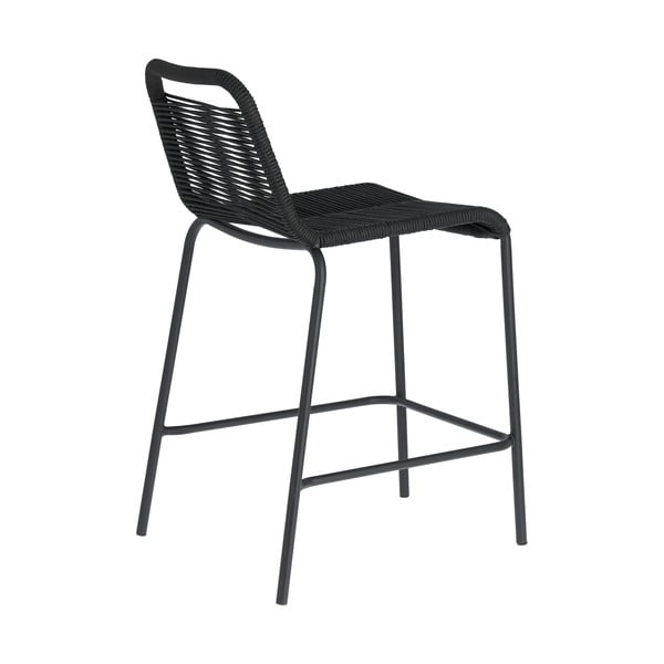 Juoda baro kėdė su plieno rėmu Kave Home Glenville, aukštis 62 cm-image-3