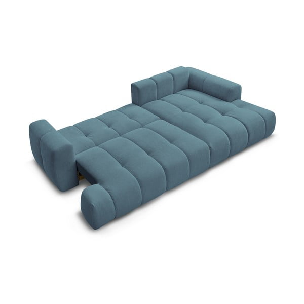 Mėlynos spalvos sulankstoma/su sandėliavimo vieta kampinė sofa (su dešiniuoju kampu/su gultu) Fuji – Bobochic Paris-image-4
