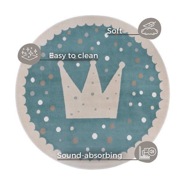 Vaikiškas kilimas mėlynos spalvos ø 100 cm Crown – Hanse Home-image-4