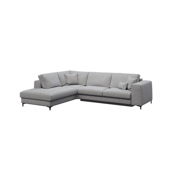 Šviesiai pilka kampinė sofa-lova Devichy Rothe, kairysis kampas-image-2