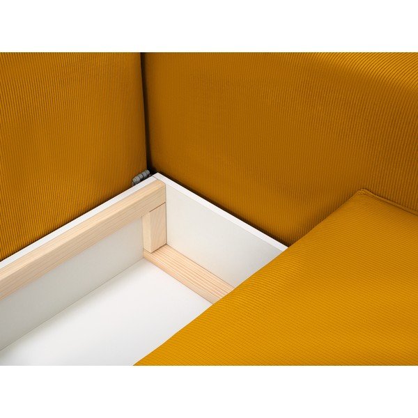 Geltona aksominė sofa-lova Mazzini Sofas Azalea-image-1