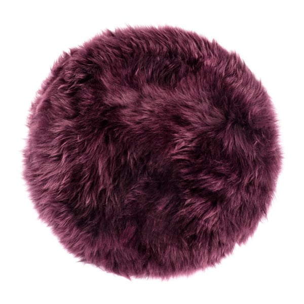 Violetinės spalvos avikailio pagalvėlė Royal Dream Zealand apvaliai valgomojo kėdei, ⌀ 35 cm