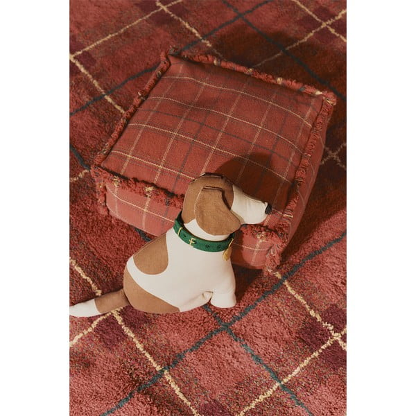 Skalbiamas/rankų darbo raudonos spalvos iš medvilnės kilimas 90x120 cm Tartan Vintage Red – Lorena Canals-image-2