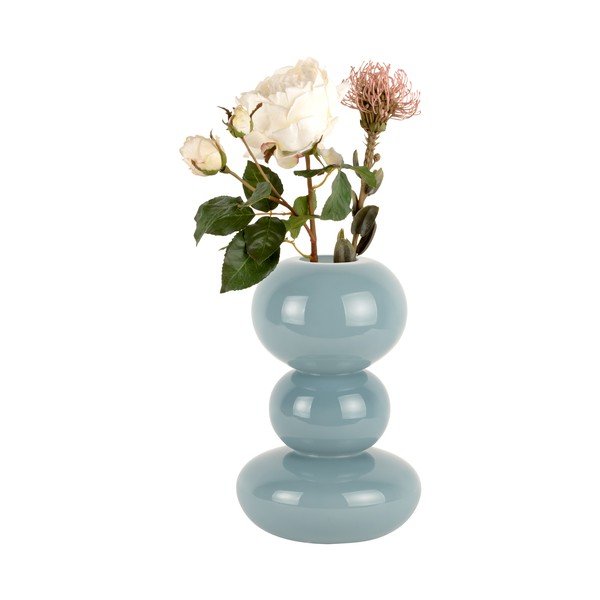 Mėlyna stiklinė vaza Bubbles – PT LIVING-image-2