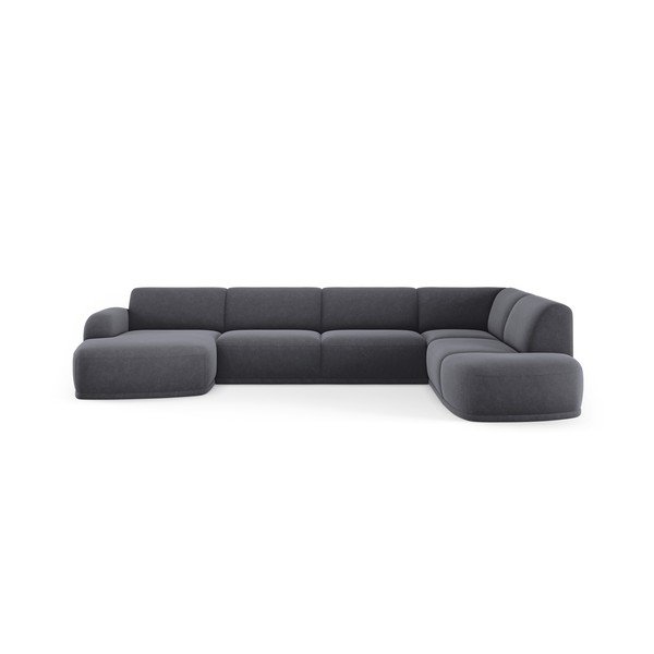 Iš velveto kampinė sofa pilkos spalvos Erin – Micadoni Home