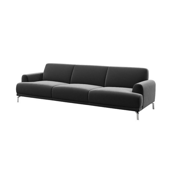 Tamsiai pilka aksominė sofa MESONICA Puzo, 240 cm-image-2