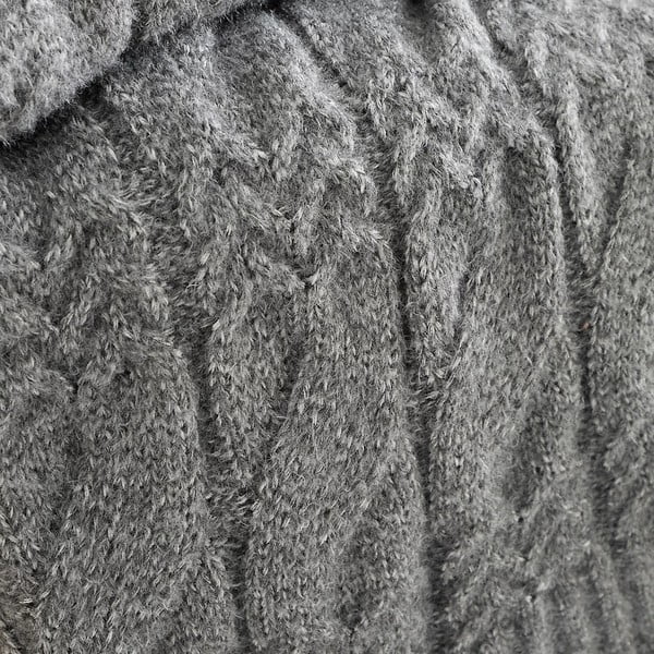Pilka megzta antklodė ir pledas 150x200 cm Cable Knit – Bianca-image-1