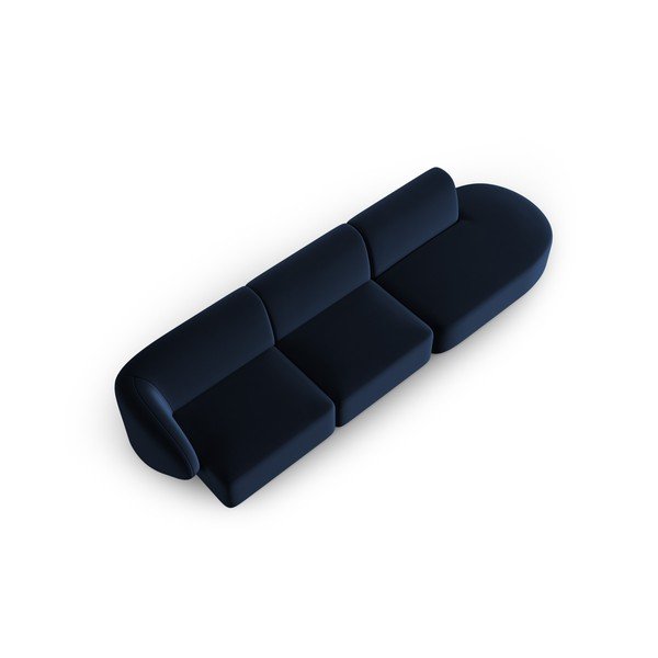 Mėlynos spalvos iš velveto sofa su kairiuoju kampu 311 cm Paolo – Milo Casa-image-1