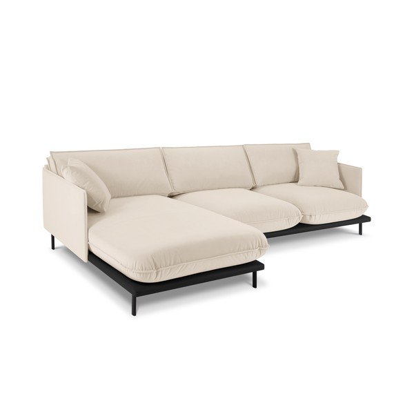 Iš velveto kampinė sofa smėlio spalvos (su kairiuoju kampu) Auguste – Interieurs 86-image-3