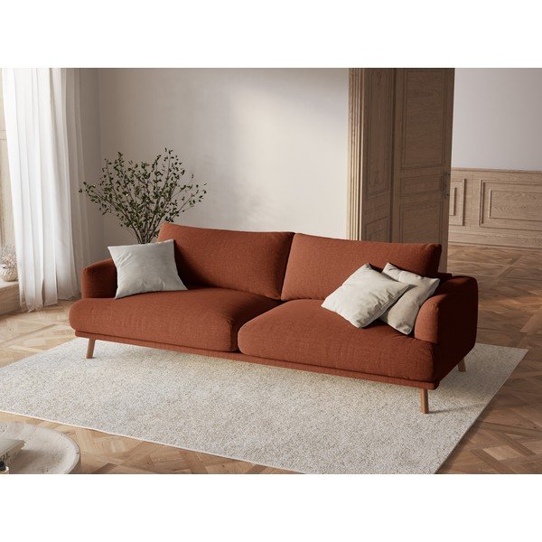 Terakotos spalvos sofa 200 cm Naomi – Micadoni -image-1